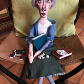 Virginia Woolf y encargos para amigos y familiares. Un proyecto de Diseño, Diseño de personajes, Artesanía, Pintura, Pattern Design, Creatividad, Dibujo y Costura de Eugenia Rayas Rivera - 07.11.2018