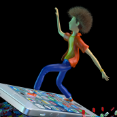 Social Surfer. Un projet de 3D, Conception éditoriale, Illustration numérique , et Conception de personnages 3D de Edward Abreu - 07.11.2018