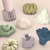 Collage de formas blandas existentes. Modelagem 3D projeto de Flavia Rampa - 14.11.2018