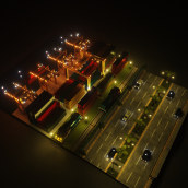 The Harbor after dark. 3D projeto de Osmar Garduño Muñoz - 16.11.2018