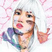 Fish Girl. Ilustração tradicional e Ilustração de retrato projeto de Dulce Lopez Iñiguez - 30.11.2018