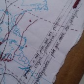 "Fronteras" Mi Proyecto del curso: Técnicas de bordado experimental sobre papel. Collage, Creativit, and Embroider project by chilaymerce - 12.02.2018
