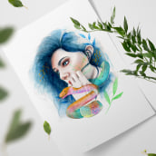 Retrato ilustrado en acuarela y lápices de color. Un proyecto de Ilustración de María González - 31.12.2018