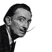 Retrato geométrico de Salvador Dalí. Een project van Traditionele illustratie, Grafisch ontwerp, Vectorillustratie y Portretillustratie van Raúl Fresno Vega - 04.05.2017