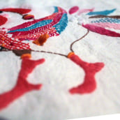 El gallo bordado. Embroider project by Dalia Itzel Jiménez Martínez - 01.23.2019
