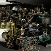 Mitsubishi Tecnologia Animal. Un proyecto de 3D, Retoque fotográfico e Ilustración digital de Ricardo Salamanca - 03.02.2019