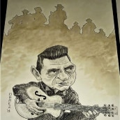 Johnny Cash "Ghost Riders in the Sky" 2018 ✏. Pencil Drawing, and Drawing project by Daniel Pérez - 11.24.2018