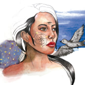  Brújula. . Un proyecto de Ilustración digital, Pintura a la acuarela y Dibujo de Retrato de Nathalia Alvarez - 26.02.2019