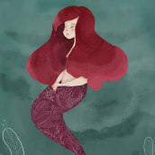 Sirena. Un proyecto de Ilustración tradicional, Dibujo, Ilustración digital, Concept Art y Dibujo artístico de AliciaVel - 14.06.2016