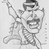 El irrepetible Freddie (A kind of magic). Pencil Drawing, Portrait Illustration, and Portrait Drawing project by David Eugenio - 03.06.2019