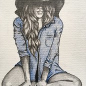 Mi sombrero. Un proyecto de Ilustración tradicional, Ilustración de retrato e Ilustración textil de Lidia Cantos - 09.03.2019