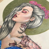 Santa Ella. Un proyecto de Ilustración tradicional, Dibujo e Ilustración de retrato de Sueniosphera - 19.03.2019