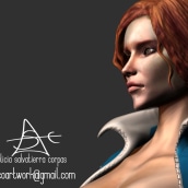 Triss Merigold Fanart Figura. Un proyecto de 3D, Modelado 3D, Videojuegos, Concept Art y Diseño de personajes 3D de Alicia Salvatierra Corpas - 05.03.2019