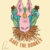 SAVE THE DONKEY - ILLUSTRATION. Ilustração tradicional e Ilustração digital projeto de Dana Ramírez - 25.11.2018