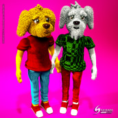 My doggies!!. Un proyecto de Diseño, 3D, Creatividad, Modelado 3D y Diseño de personajes 3D de Haru García - 08.04.2019