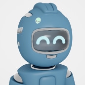 Blue Domestibot caminando tranquilamente. 3D Animation, and 3D Modeling project by María Viso González - 04.28.2019