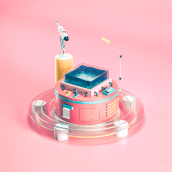 Observation Machine. Design, Traditional illustration, 3D, Graphic Design, and Digital Illustration project by David Gil - 04.29.2019