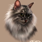 LADY. Retrato de mi gatita. Photoshop.. Un proyecto de Ilustración tradicional, Ilustración digital e Ilustración de retrato de Kike de Rivas Iglesias - 25.08.2018