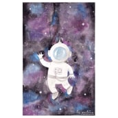 Astronauta en el espacio. Ilustração tradicional, Criatividade, Desenho, e Desenho artístico projeto de Lizbeth Zenteno Espinoza - 22.05.2019