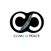 Logo Climb in Peace. Empresa dedicada al guiaje y búsqueda de alojamiento para escalador@s.. Br e ing e Identidade projeto de Fàtima RasMas - 24.05.2019