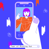 Fear of Missing Out — Microanimations. Design, Traditional illustration, Motion Graphics, Animation, Art Direction, Character Design, Graphic Design, Social Media, Character Animation, and 2D Animation project by María Marqueses - 06.07.2019