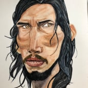 Adam Driver y Dave Grohl, retratos en acuarela. Watercolor Painting, and Portrait Illustration project by javierochoalacar - 06.23.2019
