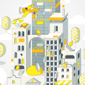 Ilustración corporativa con vitamina C: (Micromundo) Ciudad-Limón. Un proyecto de Diseño e Ilustración vectorial de Eloi F Valle Urbina - 09.07.2019