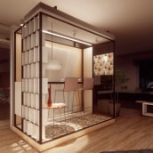 Diseño de Stand para productos cerámicos. Arquitetura, Br, ing e Identidade, Design de interiores, e Animação 3D projeto de Diego Guncay - 16.07.2019