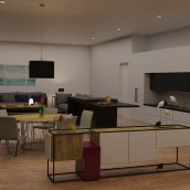 INFOGRAFIA ARQUITECTONICA 3D NOCHE. 3D, e Arquitetura de interiores projeto de Angela Zegarra - 17.07.2019
