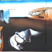 Mural Dalí (Relojes Blandos). Un proyecto de Bellas Artes, Pintura, Arte urbano, Dibujo artístico e Instagram de Nestor Llorens - 18.07.2019