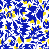 Estampado textil : Limoni blu. Un proyecto de Ilustración textil de Perrine Boyer - 23.07.2019