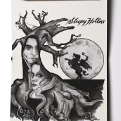 Sleepy Hollow. Traditional illustration, Fine Arts, and Artistic Drawing project by Aitor Angelats - 07.24.2019