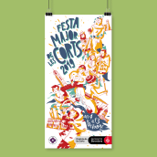 Fiesta Mayor de Les Corts. Ilustração tradicional, Design gráfico, e Design de cartaz projeto de Enrique Molina - 05.08.2019