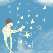 El cazador de estrellas. Un proyecto de Ilustración infantil de Daniela Nocito - 19.08.2019