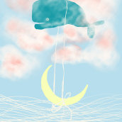 La Ballena voladora. Un proyecto de Ilustración infantil de Daniela Nocito - 19.08.2019
