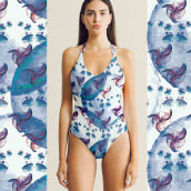 Jellyfish patterns. Ein Projekt aus dem Bereich Grafikdesign, Modedesign, Digitale Illustration, Aquarellmalerei und Prägung von Mary Barcelona Lebrato - 30.08.2019