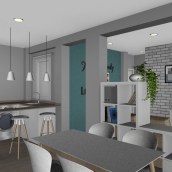 Proyecto redistribución piso - Opción-1. Un proyecto de Diseño de interiores de Mirna Fusté Rodríguez - 26.08.2019
