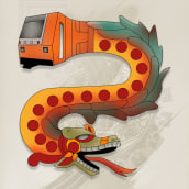 Proyecto infografía: Material Rodante 50 años como parte del Metro (de la Ciudad de México). . Design, Ilustração tradicional e Infografia projeto de Carlos René Rodríguez Aguilar - 12.09.2019