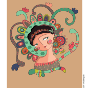 Novo projeto - Ilustração de coleção de meninas com flores.. Traditional illustration, and Digital Illustration project by Sonia Machado - 09.16.2019