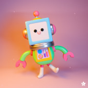 Robots. Traditional illustration, 3D, Character Design, To, Design, Digital Illustration, 3D Character Design, and Children's Illustration project by Leonardo Estrada - 09.18.2019
