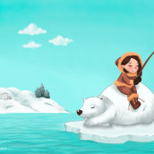 Un día en el ártico. Traditional illustration, Digital Illustration, and Children's Illustration project by Eva Rodríguez - 10.10.2017