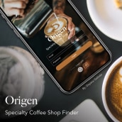Origen: Specialty Coffee Shop Finder. Mobile Design projeto de Dayana Galindo - 09.10.2019