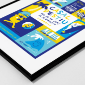 Surf Camp Poster. Design, Publicidade, Direção de arte e Ilustração vetorial projeto de Pau Montes - 10.05.2018