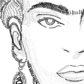 Composición tipográfica - Frida Kahlo. Fine Arts, Creativit, Digital Illustration, Portrait Illustration, and Portrait Drawing project by Rosa Elemil Martinez - 09.24.2018