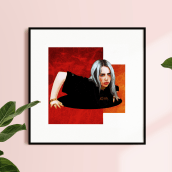 Digital portrait . Billie Eilish.. Design gráfico, Ilustração digital e Ilustração de retrato projeto de Paula Vargas - 25.10.2019