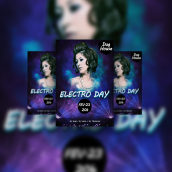 Electro day - flyer. Design gráfico projeto de Yuri Aparecido - 08.12.2019