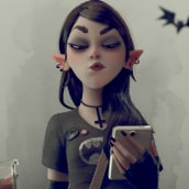 Goth-IT Girl. Un proyecto de 3D, Concept Art y Diseño de personajes 3D de Matias Zadicoff - 10.12.2019