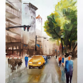 Mi Proyecto del curso: Paisajes urbanos en acuarela. Pintura em aquarela projeto de jjjlabrador - 01.01.2020