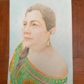 Ana María    Retrato en acuarela 30x50cm. Painting project by R Ramales - 11.12.2019