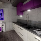 Purple Kitchen. 3D, Architecture, Costume Design, 3D Design & Interior Decoration project by Filip Zelenski - 04.10.2019